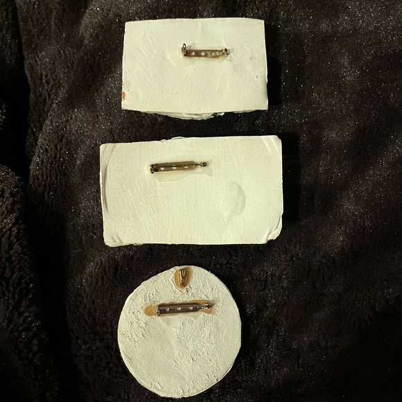 VTG porcelain Face Brooch dramatic Statement piece - Picture 8 of 8